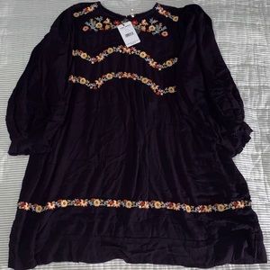 NWT Free People Pasadena Embroidered Mini Dress L